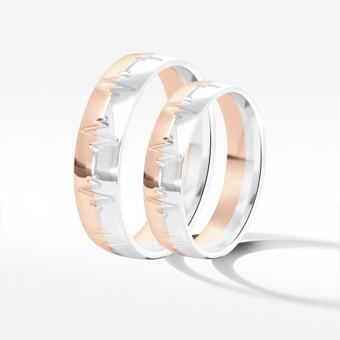 Obrączki ślubne z dwukolorowego złota 5mm