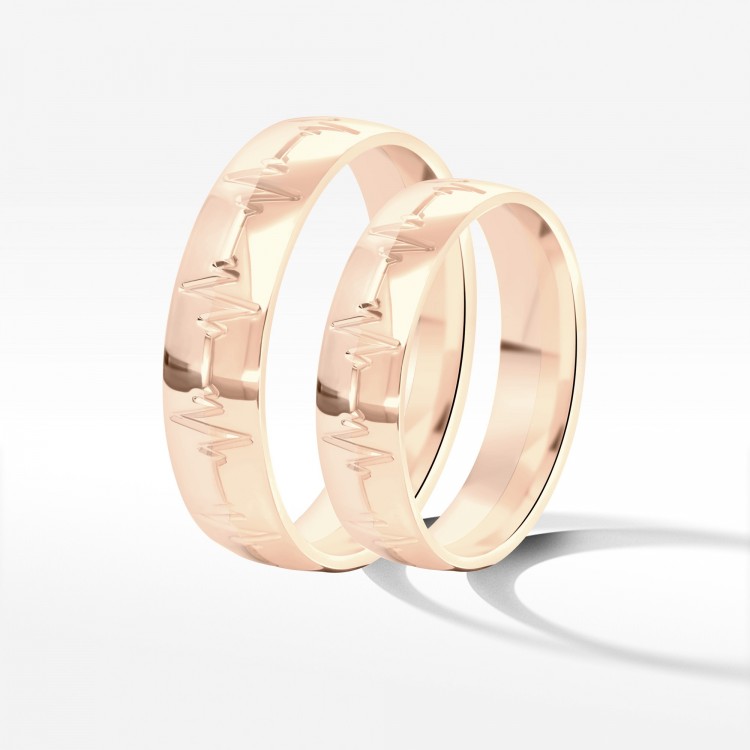 Obrączki ślubne z różowego złota 5mm