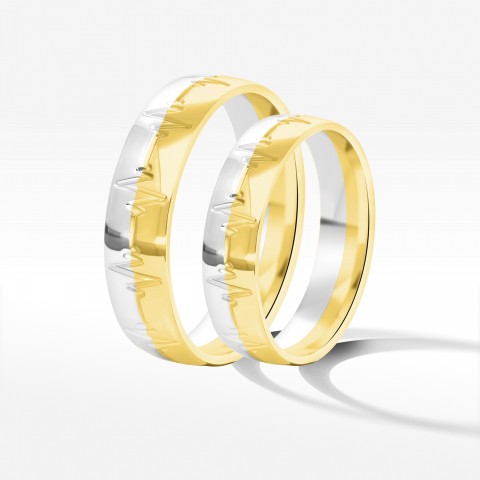 Obrączki ślubne z dwukolorowego złota 5mm