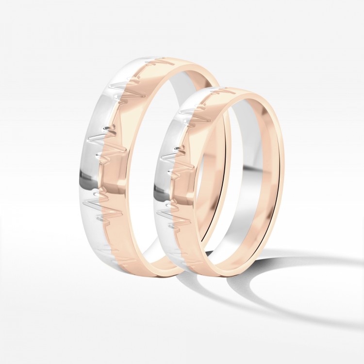 Obrączki ślubne z dwukolorowego złota 5mm