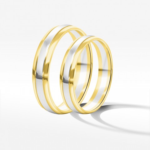 Obrączki ślubne z dwukolorowego złota 4mm
