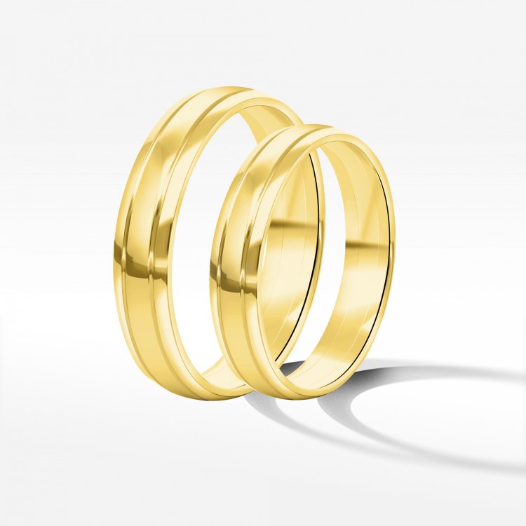 Obrączki ślubne z żółtego złota 4mm