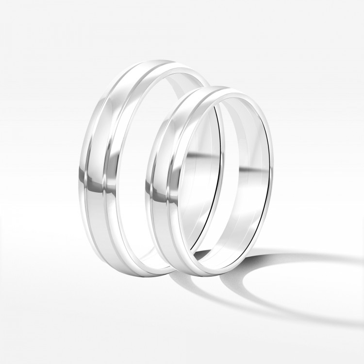 Obrączki ślubne z białego złota 4mm