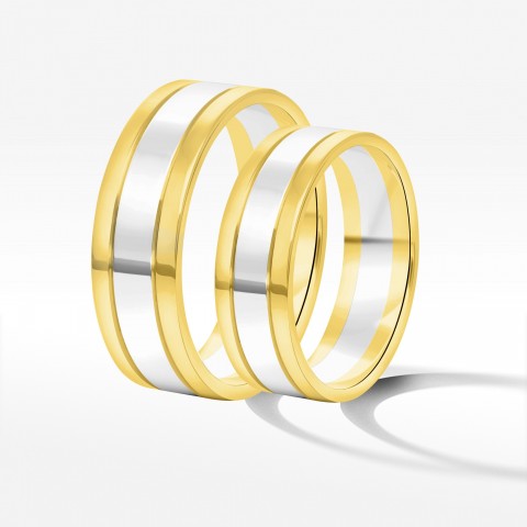Obrączki ślubne z dwukolorowego złota 6mm