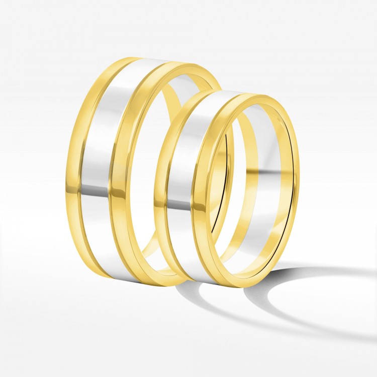 Obrączki ślubne z dwukolorowego złota 6mm