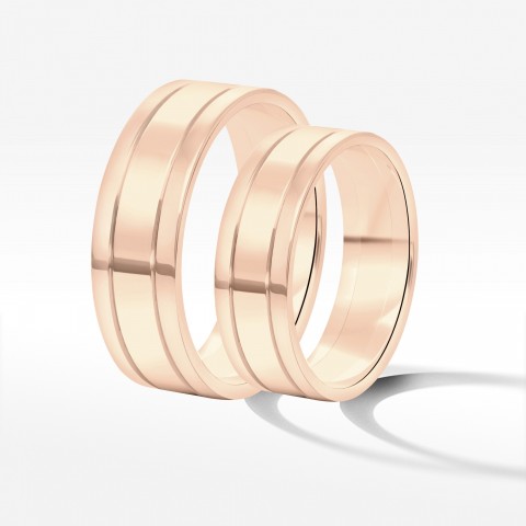 Obrączki ślubne z różowego złota 6mm