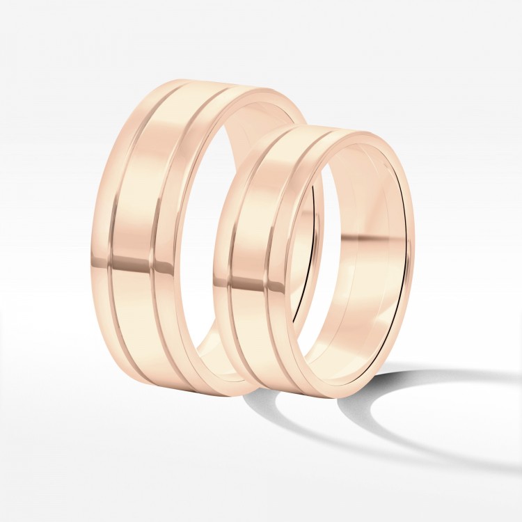 Obrączki ślubne z różowego złota 6mm