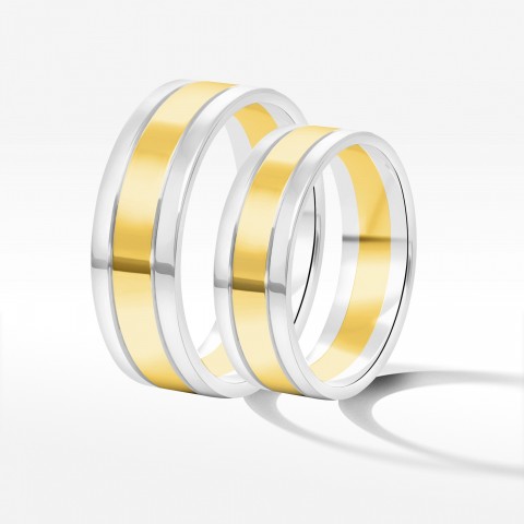Obrączki ślubne z dwukolorowego złota 6mm