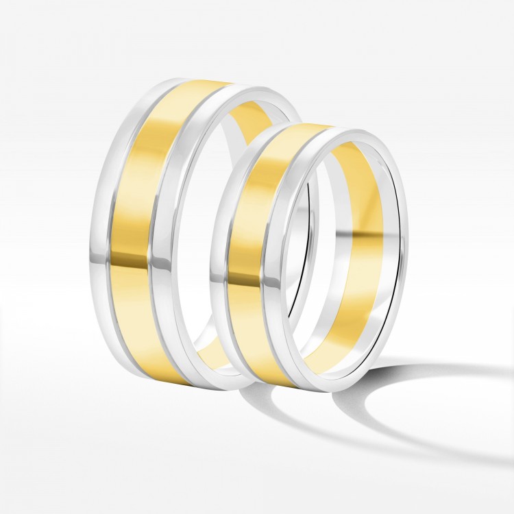 Obrączki ślubne z dwukolorowego złota 6mm