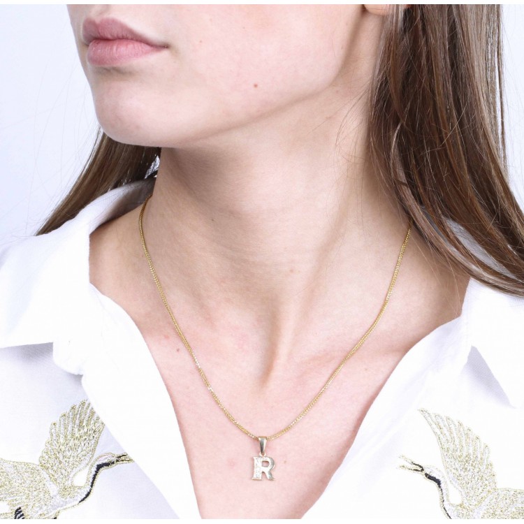 Złota zawieszka literka R