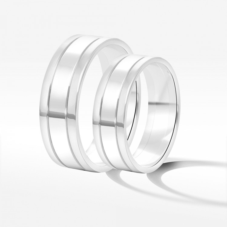 Obrączki ślubne z białego złota 6mm