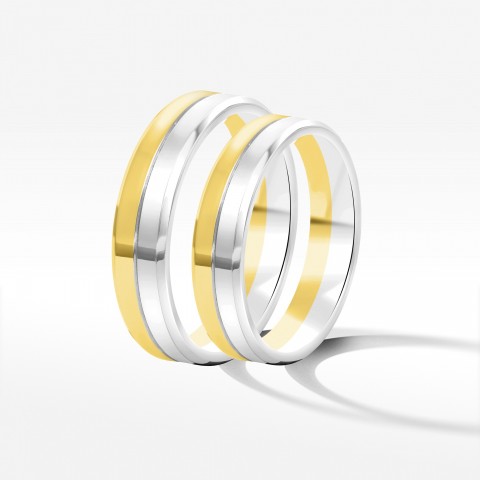 Obrączki ślubne z dwukolorowego złota 4.5mm