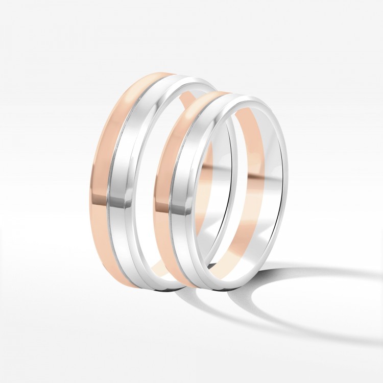 Obrączki ślubne z dwukolorowego złota 4.5mm