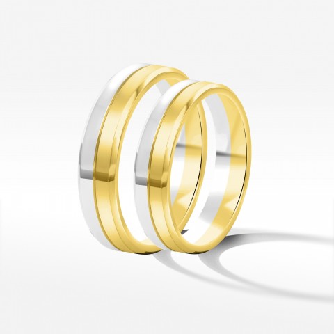 Obrączki ślubne z dwukolorowego złota 4.5mm