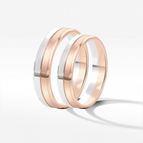Obrączki ślubne z dwukolorowego złota 4.5mm