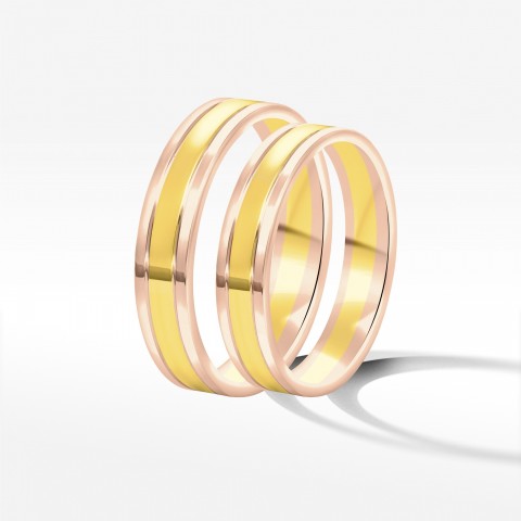 Obrączki ślubne z dwukolorowego złota 4mm