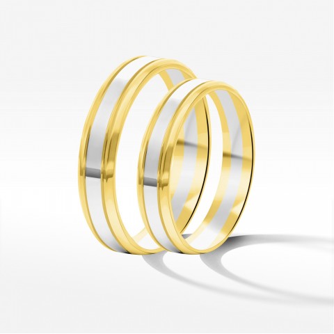 Obrączki ślubne z dwukolorowego złota 4mm