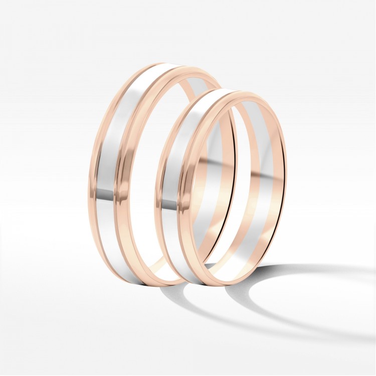 Obrączki ślubne z dwukolorowego złota 4mm