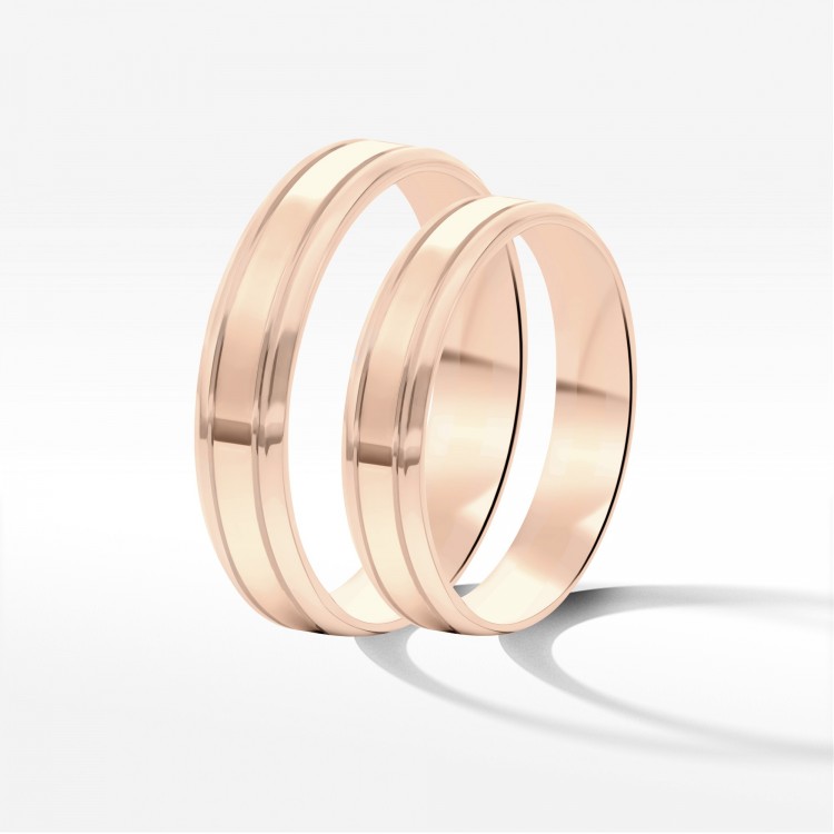 Obrączki ślubne z różowego złota 4mm