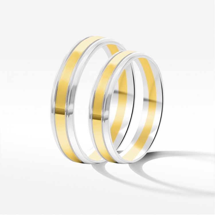 Obrączki ślubne z dwukolorowego złota 4mm