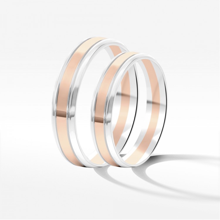 Obrączki ślubne z dwukolorowego złota 4mm