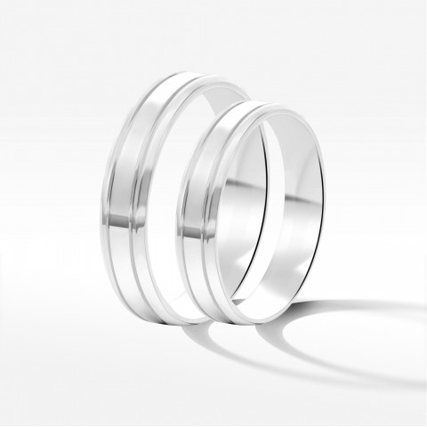 Obrączki ślubne z białego złota 4mm