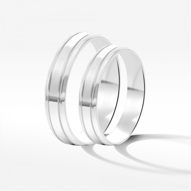 Obrączki ślubne z białego złota 4mm