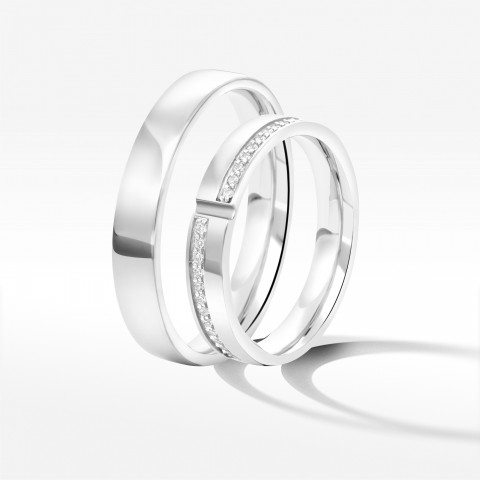 Obrączki ślubne z białego złota 5mm