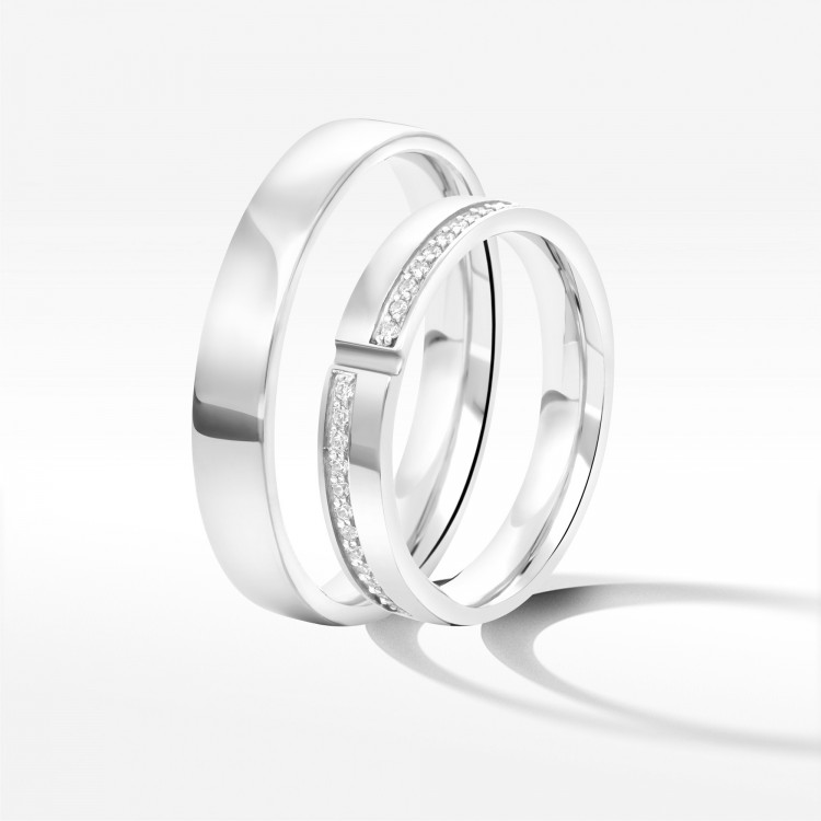 Obrączki ślubne z białego złota 5mm