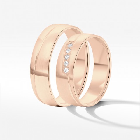 Obrączki ślubne z różowego złota 6mm