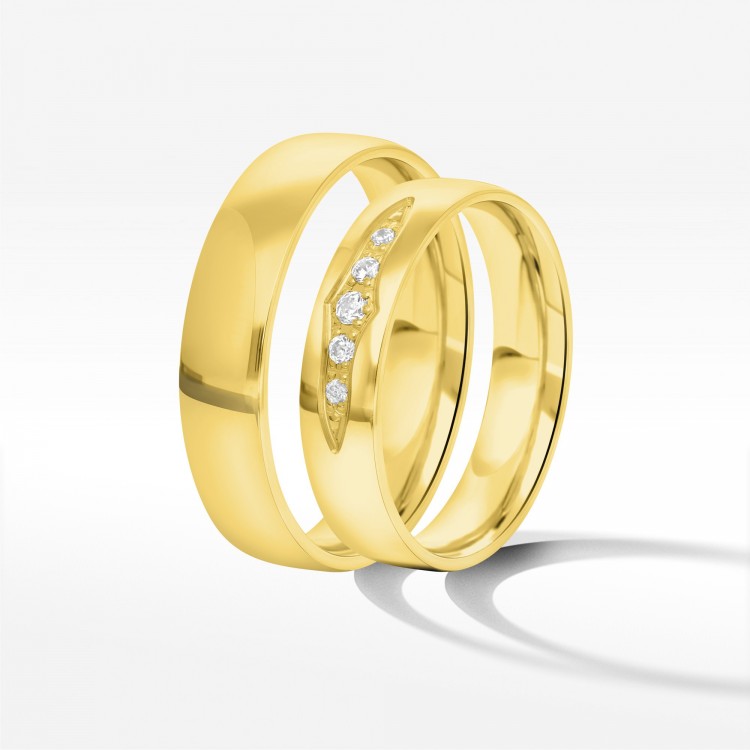 Obrączki ślubne z żółtego złota 4.5mm