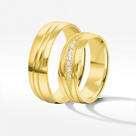 Obrączki ślubne z żółtego złota 6mm