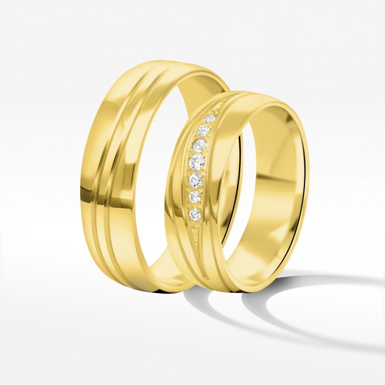 Obrączki ślubne z żółtego złota 6mm