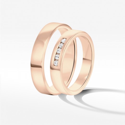 Obrączki ślubne z różowego złota 5mm