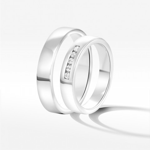 Obrączki ślubne z białego złota 5mm