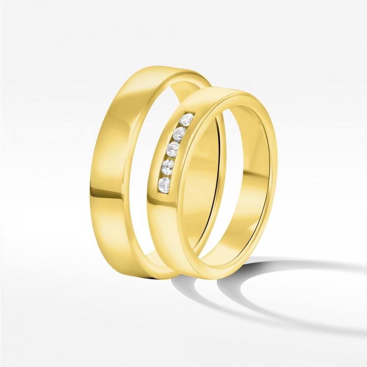 Obrączki ślubne z żółtego złota 5mm