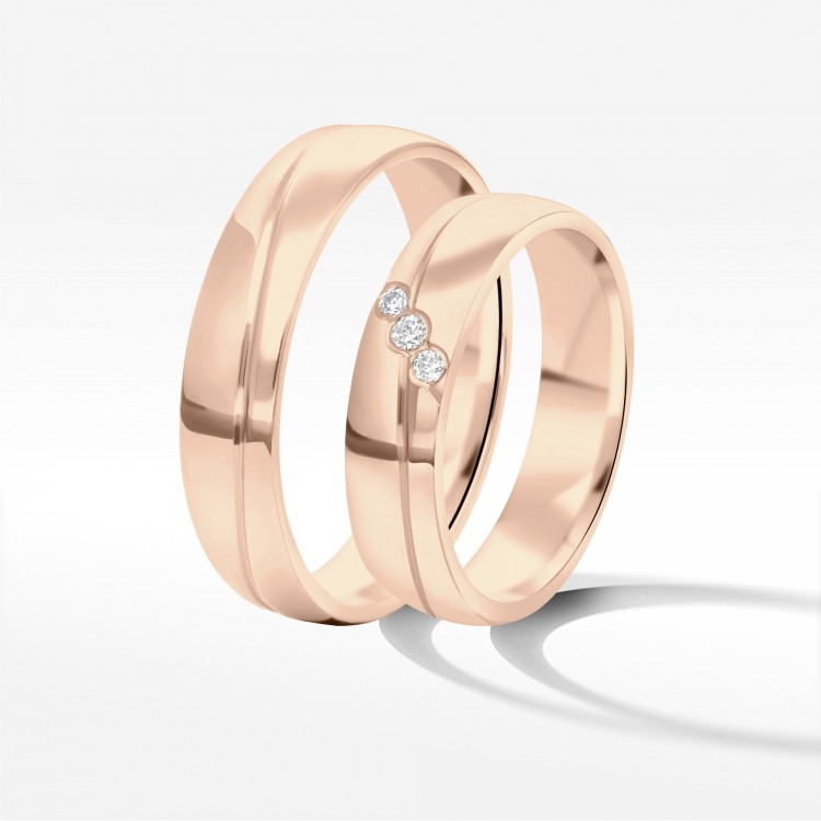 Obrączki ślubne z różowego złota 5mm