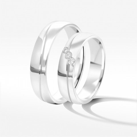 Obrączki ślubne z białego złota 5mm