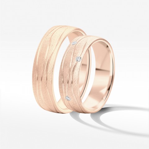 Obrączki ślubne z różowego złota 6mm