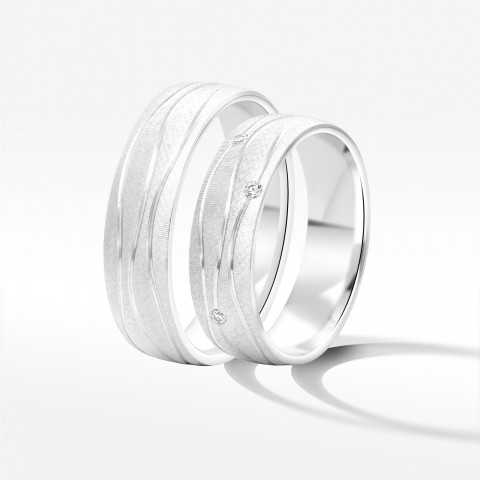 Obrączki ślubne z białego złota 6mm