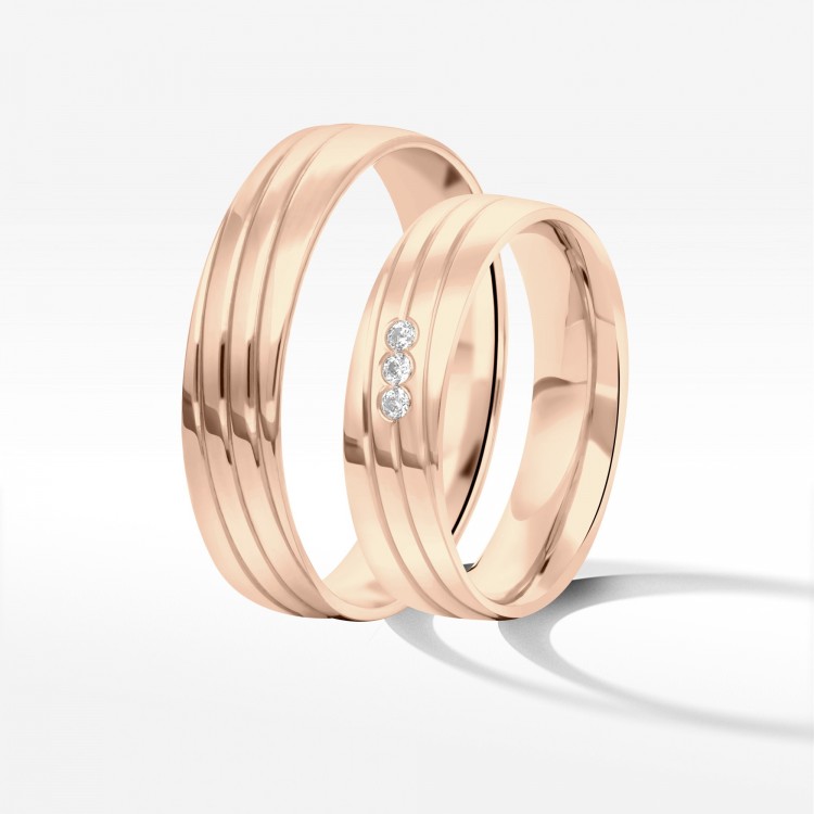 Obrączki ślubne z różowego złota 5mm