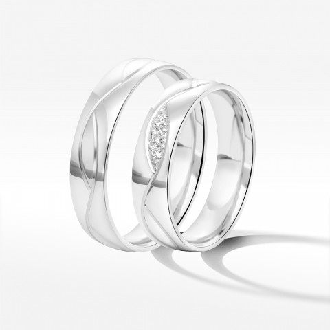 Obrączki ślubne z białego złota 5mm