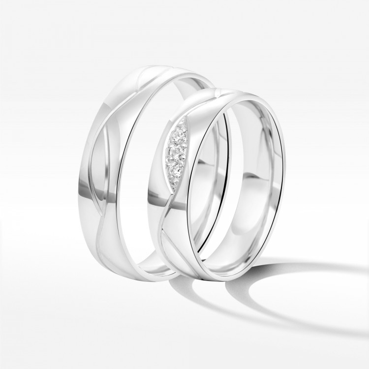 Obrączki ślubne z białego złota 5mm