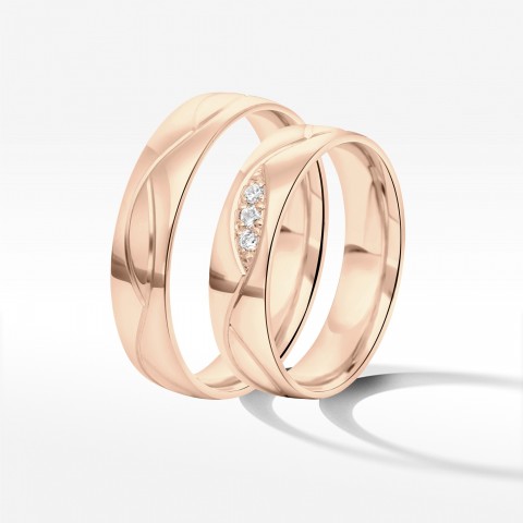 Obrączki ślubne z różowego złota 5mm