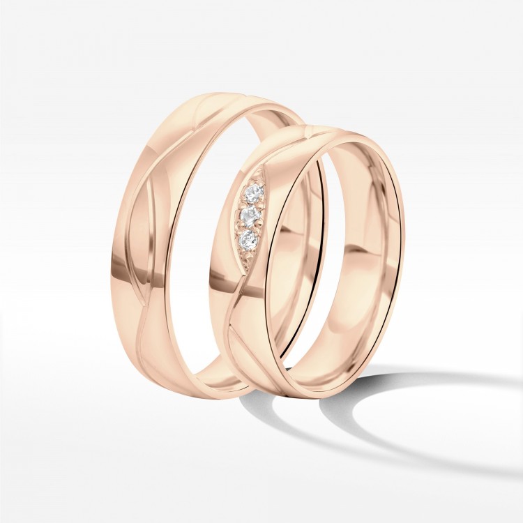 Obrączki ślubne z różowego złota 5mm