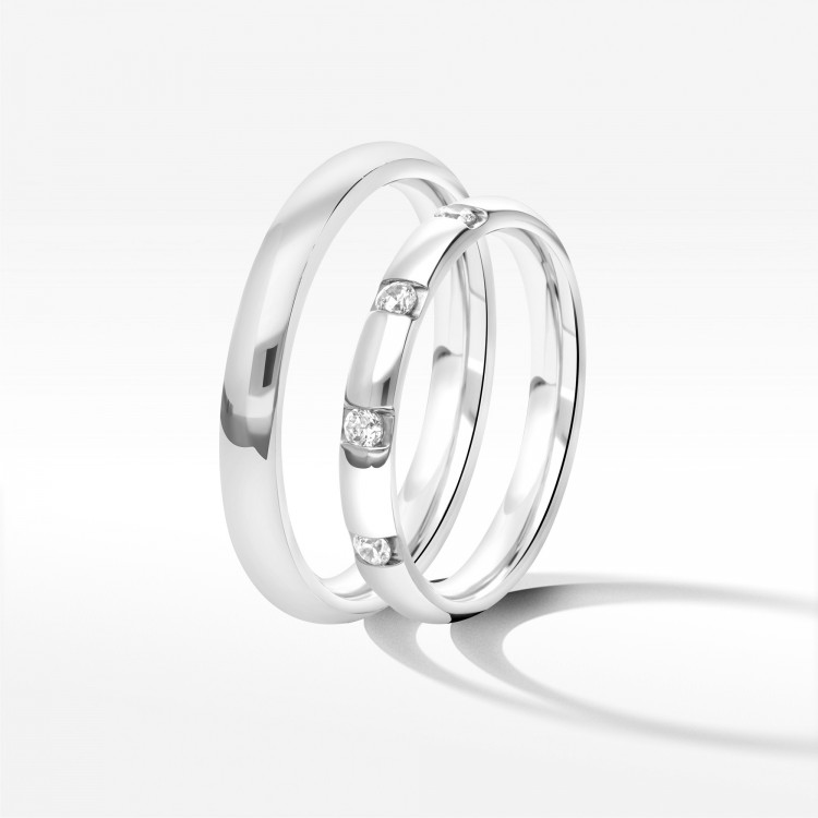 Obrączki ślubne z białego złota 6mm