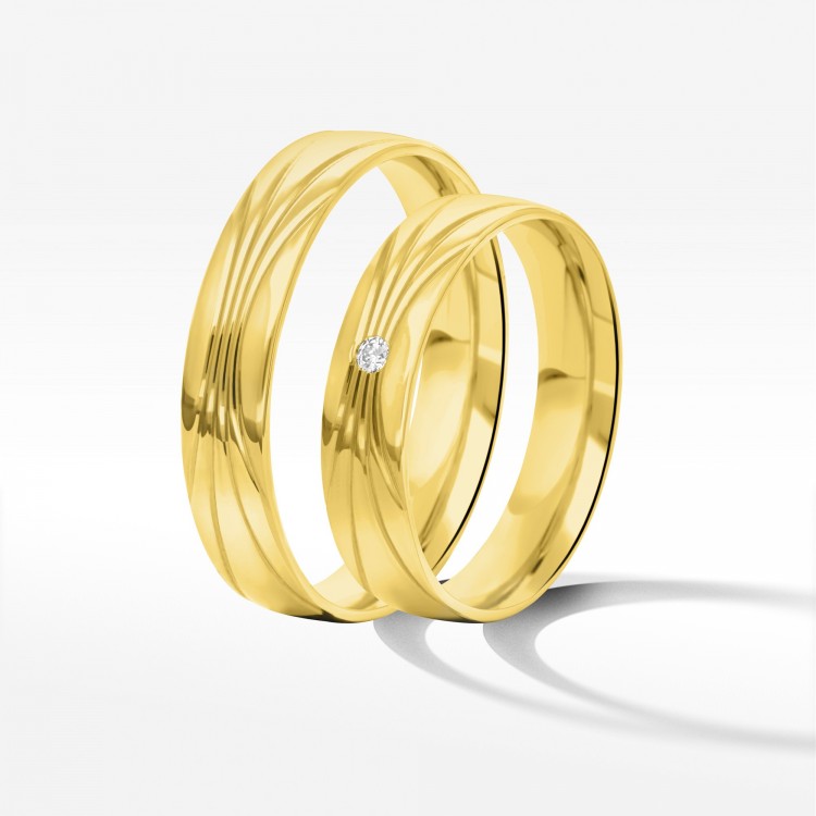 Obrączki ślubne z żółtego złota 4.5mm