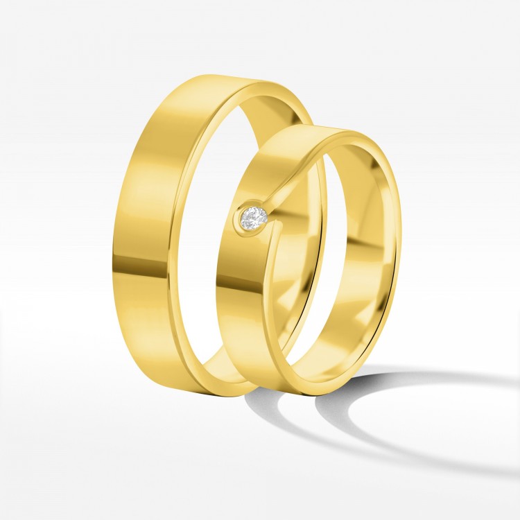 Obrączki ślubne z żółtego złota 4.5mm