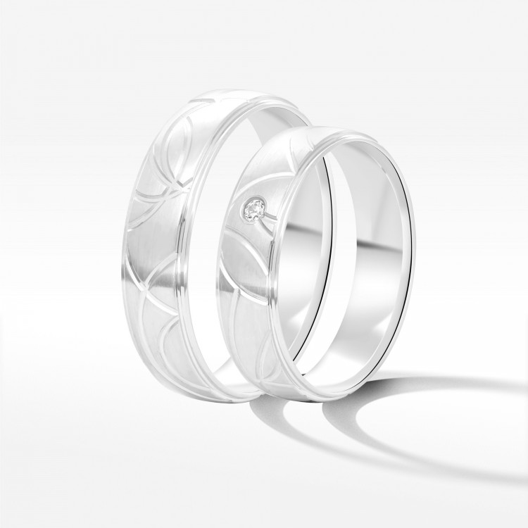 Obrączki ślubne z białego złota 5.5mm