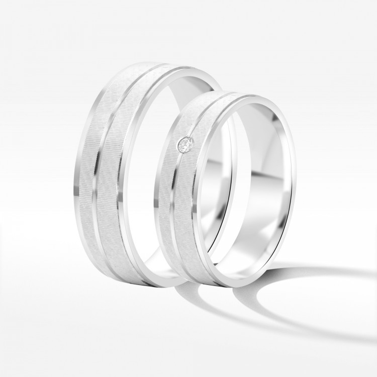 Obrączki ślubne z białego złota 5.5mm
